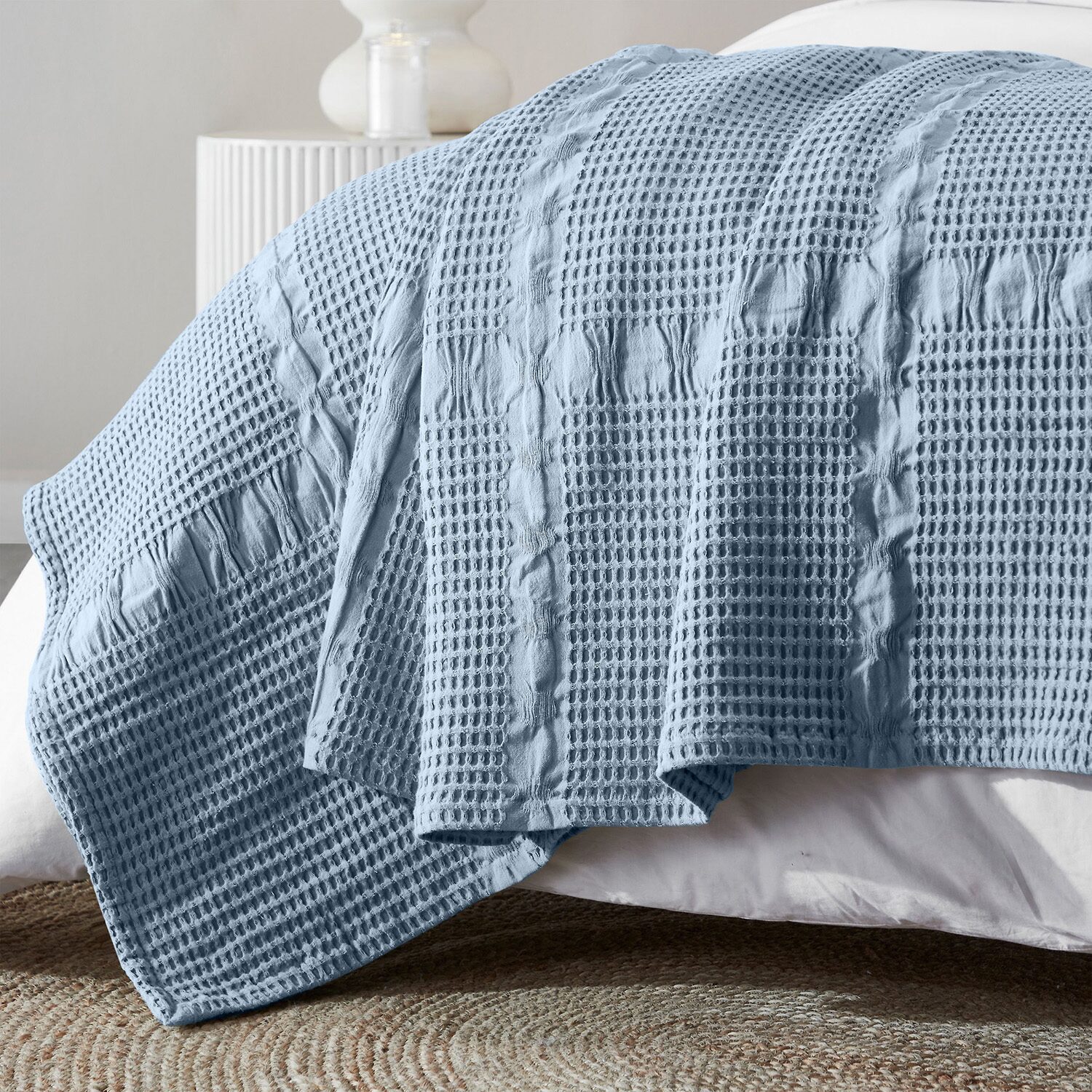 SUPERIOR® Waffle Weaveall Season  Breathable 100% Cotton Midweight Blanket