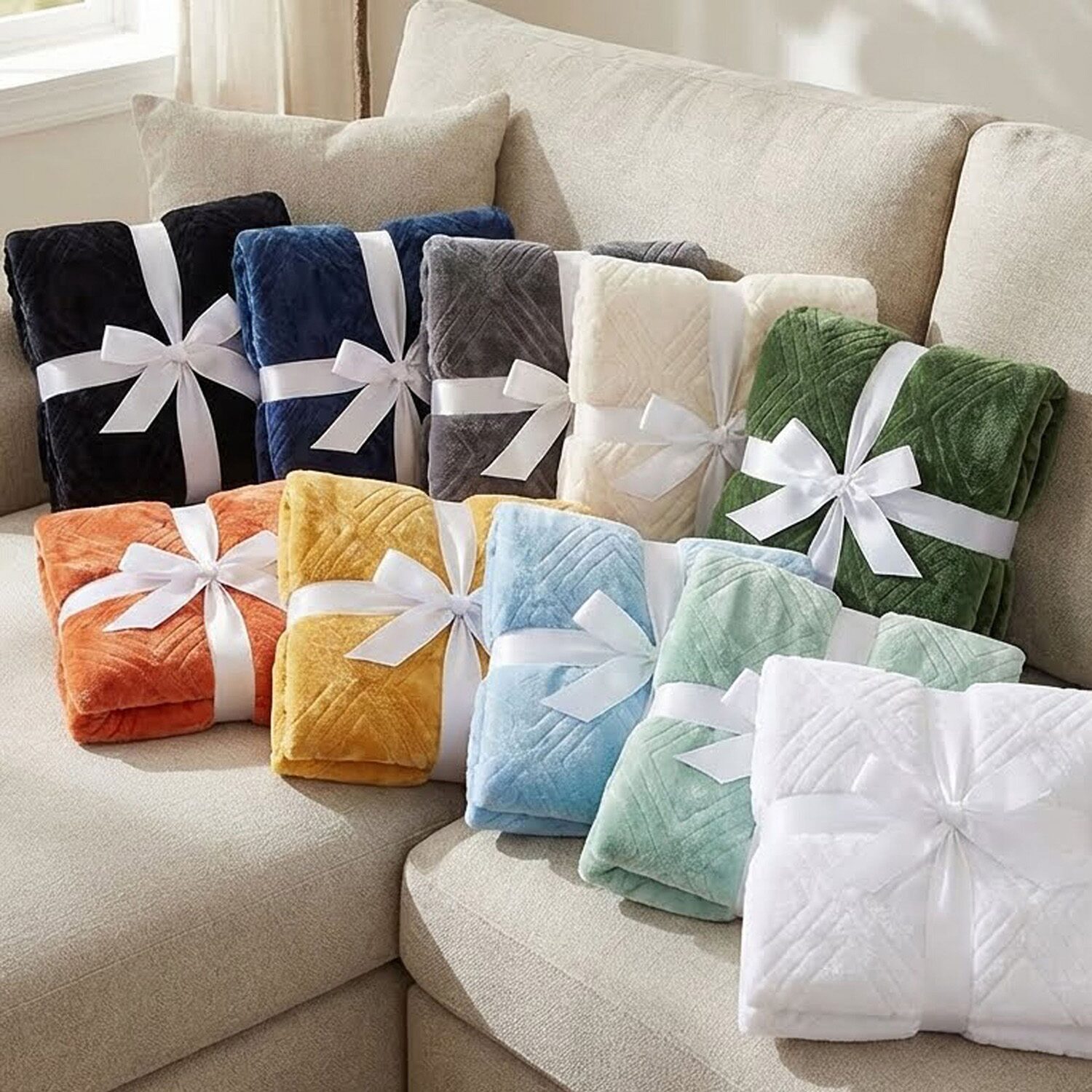 SUPERIOR® Alaska Quilted Diamond Embossed Breathable Polyester Fleece Lightweight Blanket