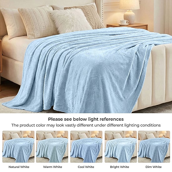 SUPERIOR® Alaska Quilted Diamond Embossed Breathable Polyester Fleece Lightweight Blanket