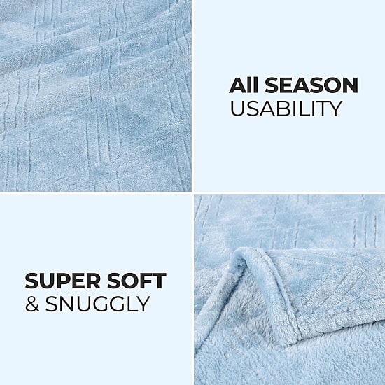 SUPERIOR® Alaska Quilted Diamond Embossed Breathable Polyester Fleece Lightweight Blanket