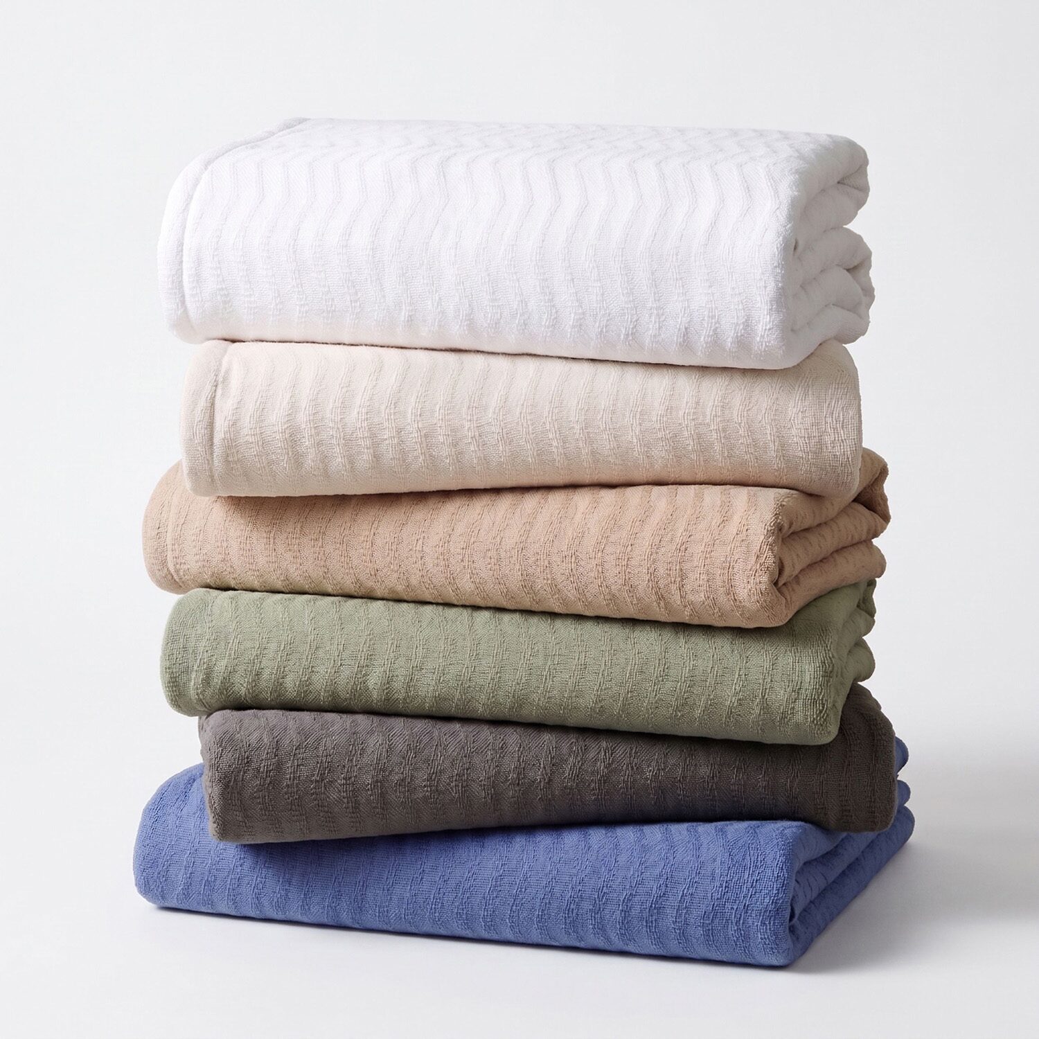 SUPERIOR® Jena All Season Dobby Weave Breathable Ultra Soft 100% Cotton Lightweight Chevron Blanket
