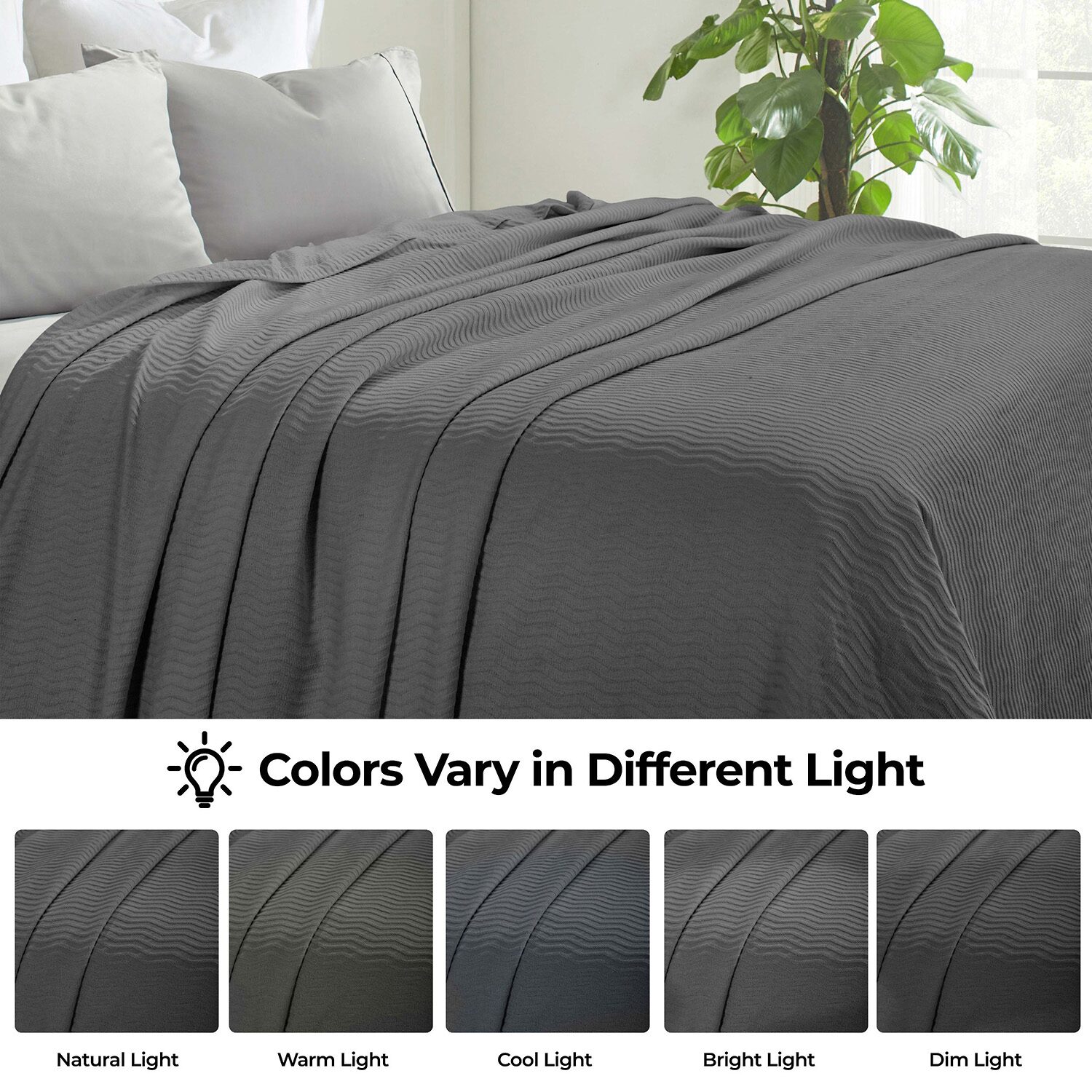 SUPERIOR® Jena All Season Dobby Weave Breathable Ultra Soft 100% Cotton Lightweight Chevron Blanket