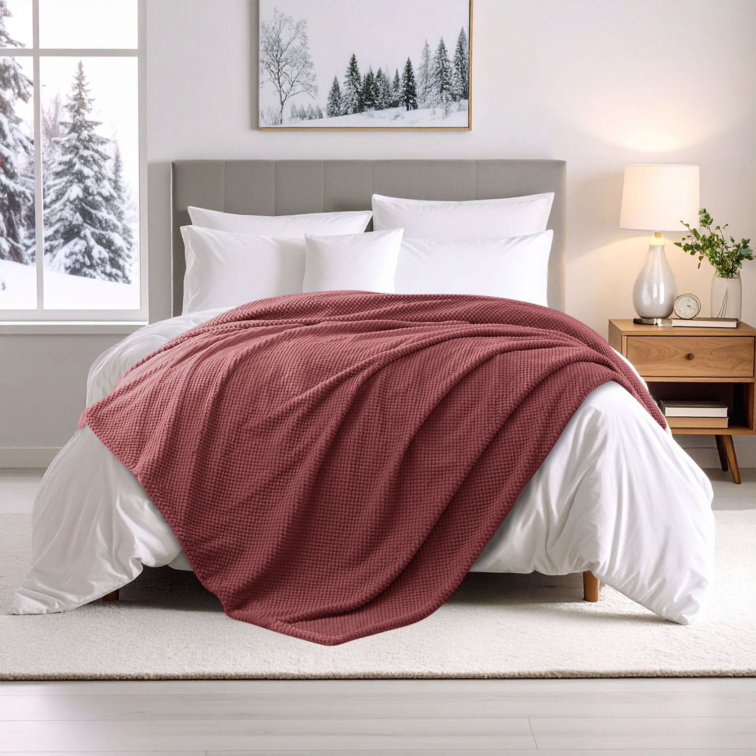 SUPERIOR® Victoria Luxury Fleece Double-Layered Mink-Textured Heavyweight Blanket
