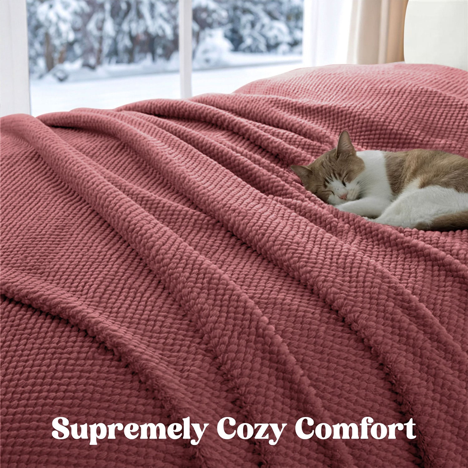 SUPERIOR® Victoria Luxury Fleece Double-Layered Mink-Textured Heavyweight Blanket