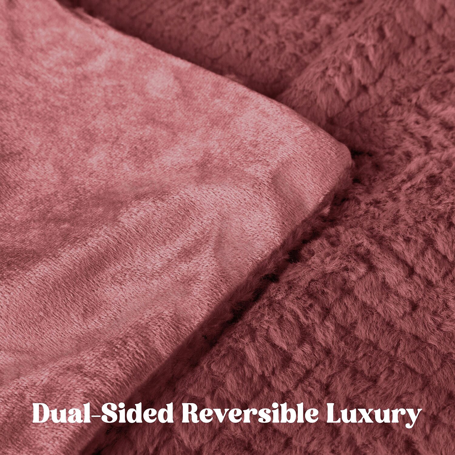 SUPERIOR® Victoria Luxury Fleece Double-Layered Mink-Textured Heavyweight Blanket