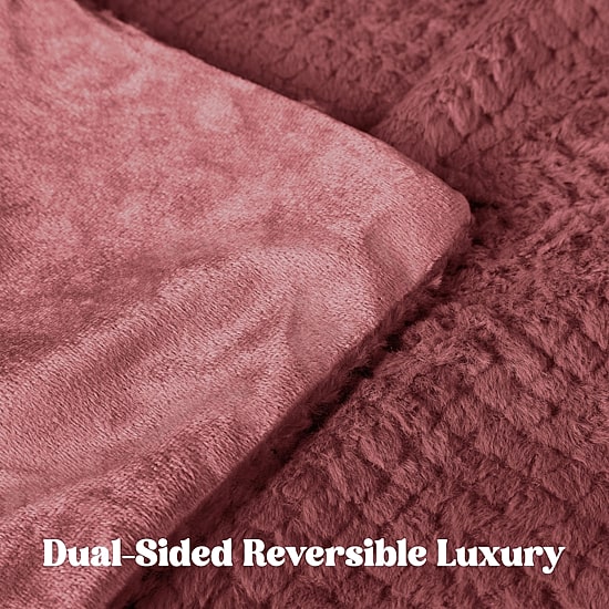 SUPERIOR® Victoria Luxury Fleece Double-Layered Mink-Textured Heavyweight Blanket