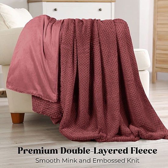 SUPERIOR® Victoria Luxury Fleece Double-Layered Mink-Textured Heavyweight Blanket