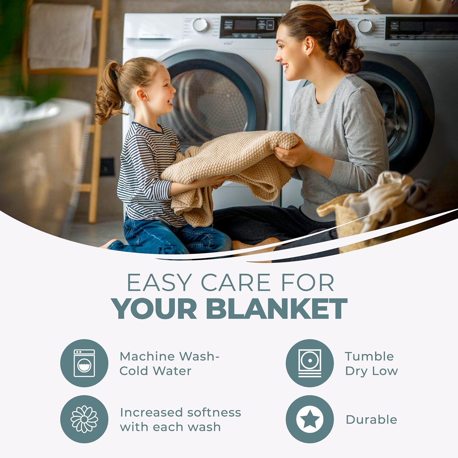 SUPERIOR® Diamond Weave Breathable Ultra-Soft 100% Cotton Midweight Blanket