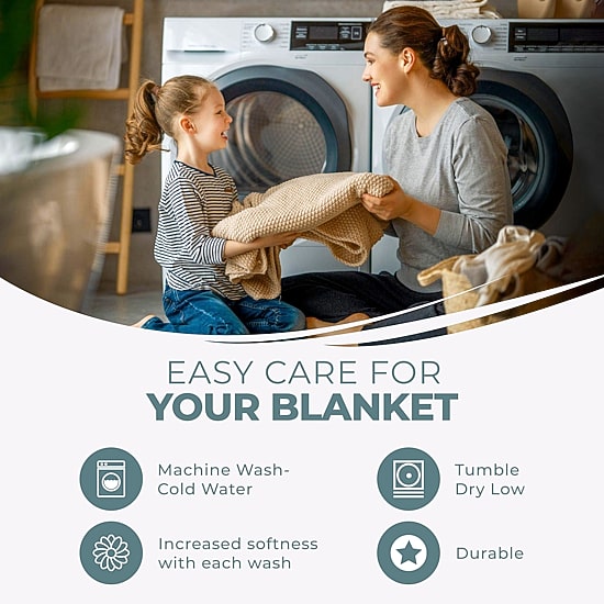 SUPERIOR® Diamond Weave Breathable Ultra-Soft 100% Cotton Midweight Diamond Blanket