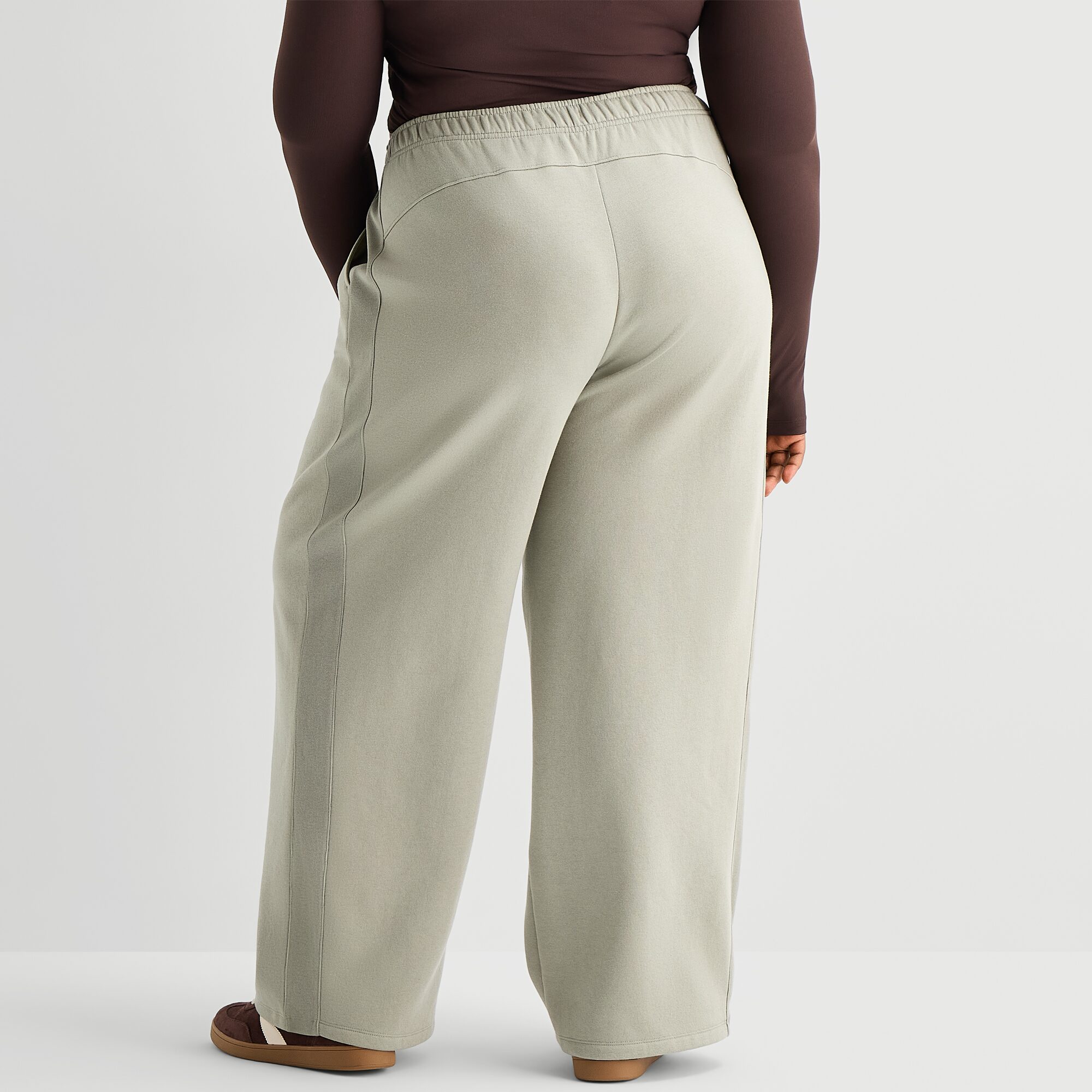 Xersion Womens Drawstring Waist Wide Leg Mid Rise Regular Fit Plus Fleece Sweatpant