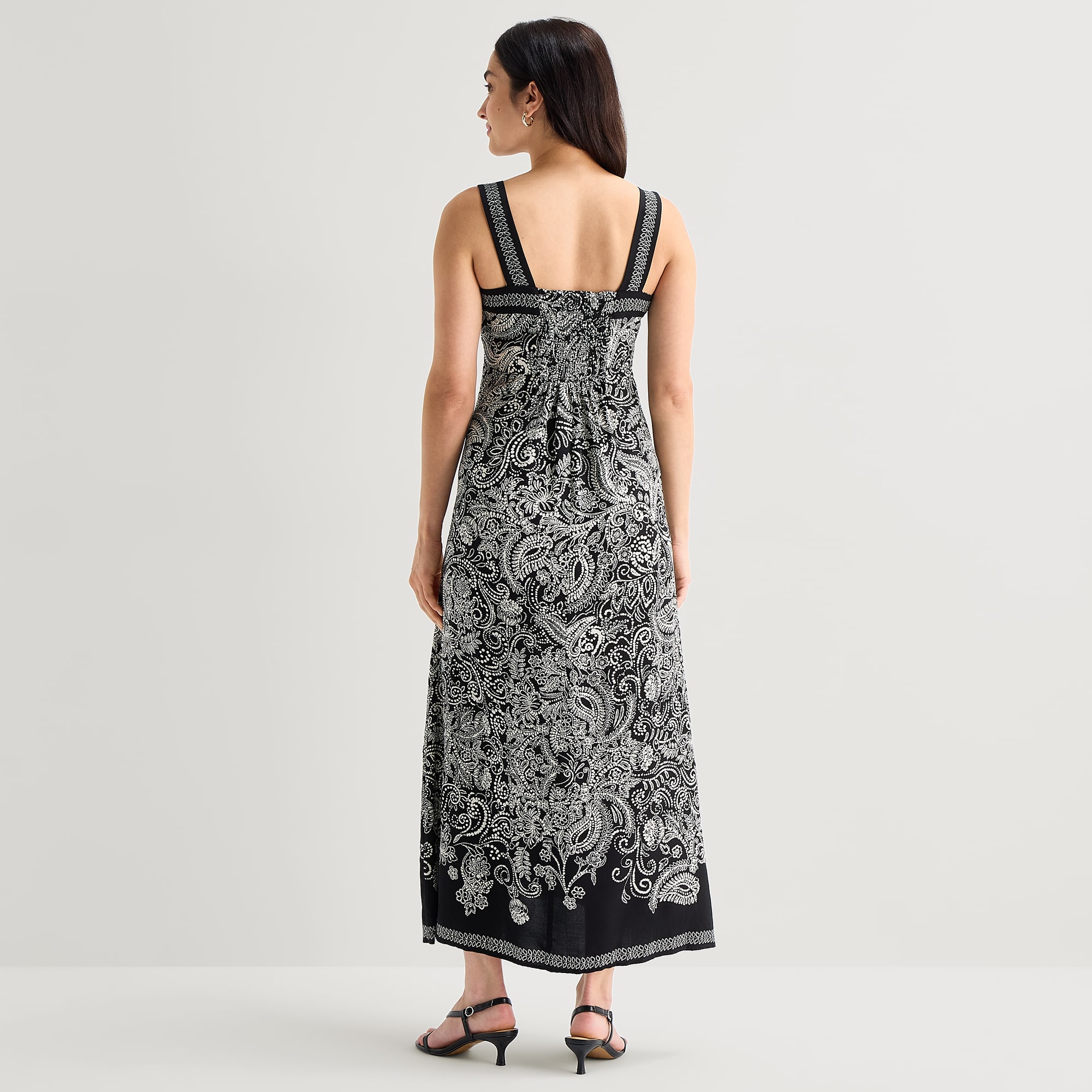 MSK Womens Square Neck Sleeveless Maxi Dress