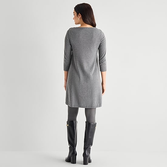 Robbie Bee Womens 3/4 Sleeve Sweater Dress