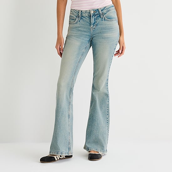Arizona Womens Low Rise Flare Leg Jean