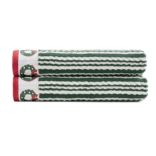 Martha Stewart Stripe 2-pc. Bath Towel Set In Green