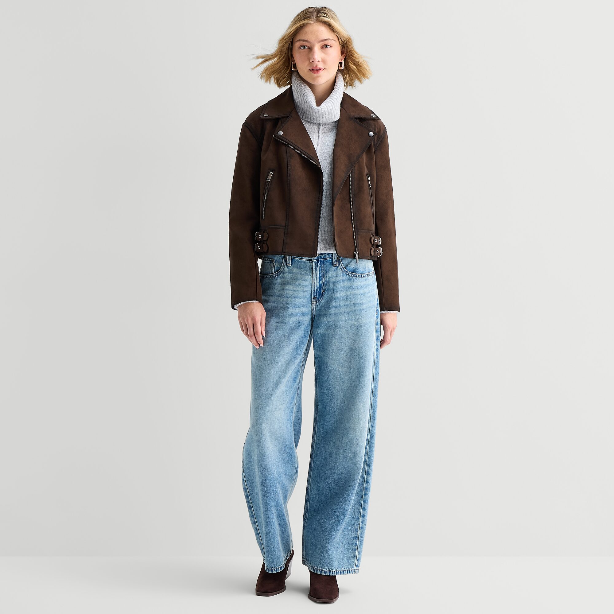 A.N.A Womens Faux Leather Lightweight Jacket