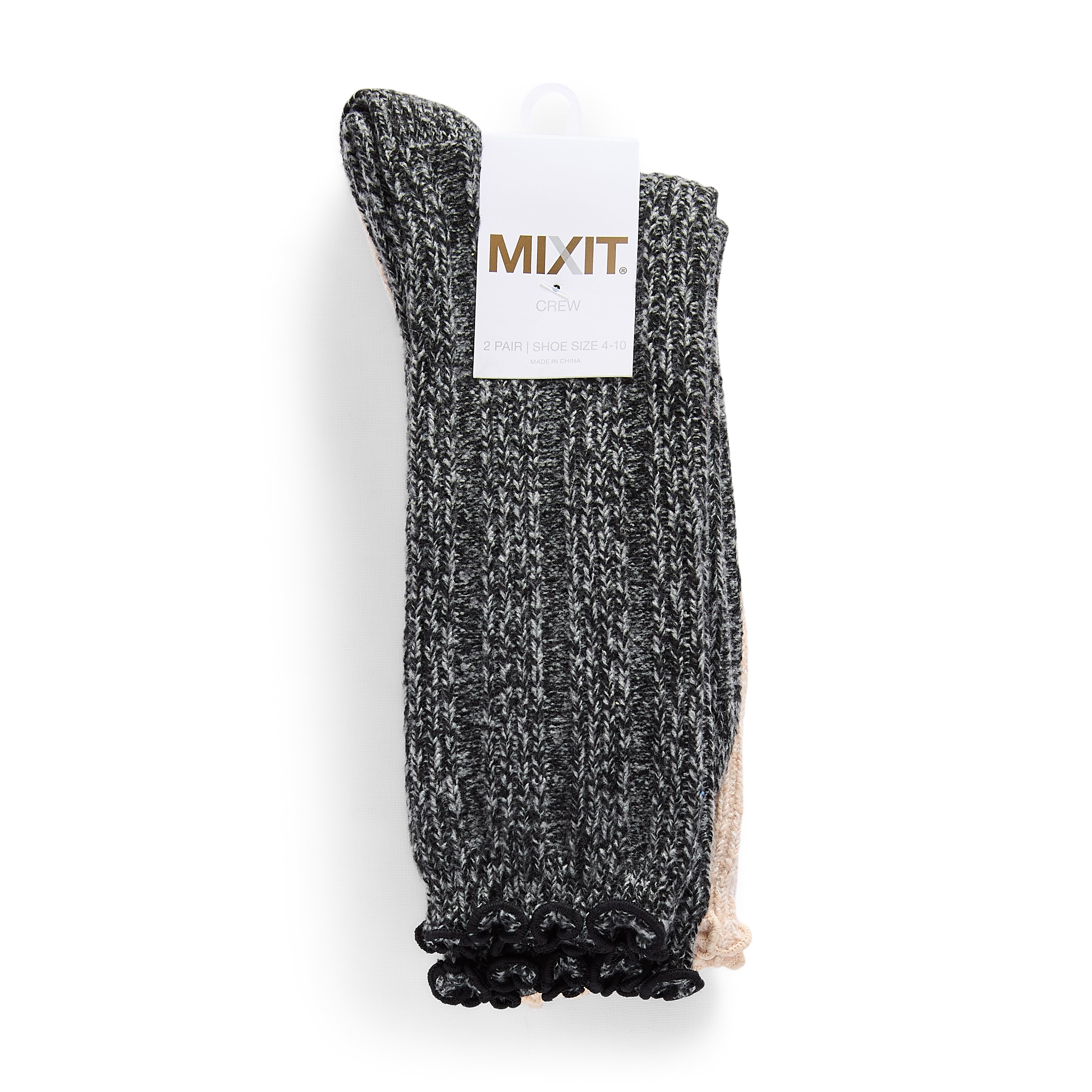 Mixit Essentials Womens 2 Pair Crew Socks