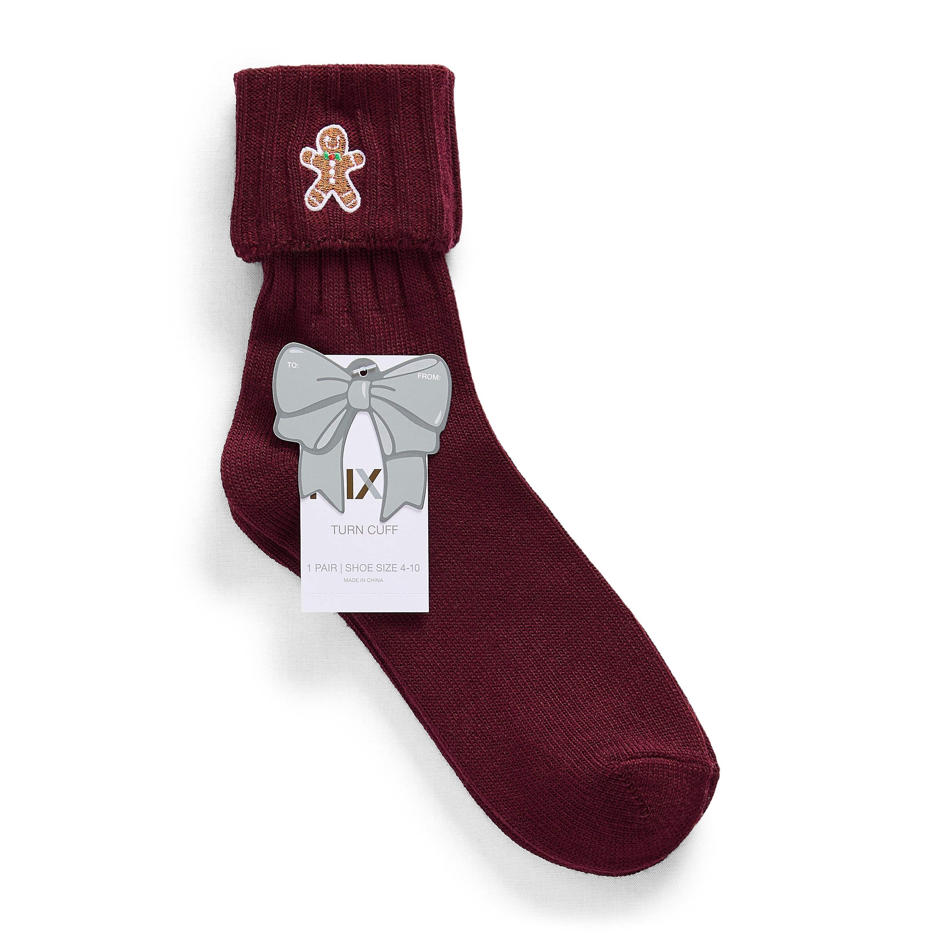 Mixit Holiday Socks Womens 1 Pair Turncuff