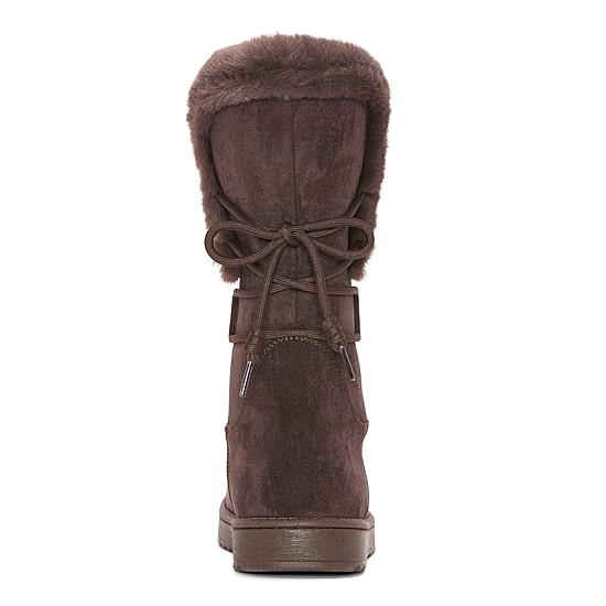 St. John's Bay Womens Strone Faux Fur Lined Flat Heel Winter Boots