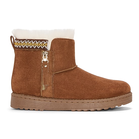 St. John's Bay Womens Stepps Faux Fur Lined Flat Heel Winter Boots