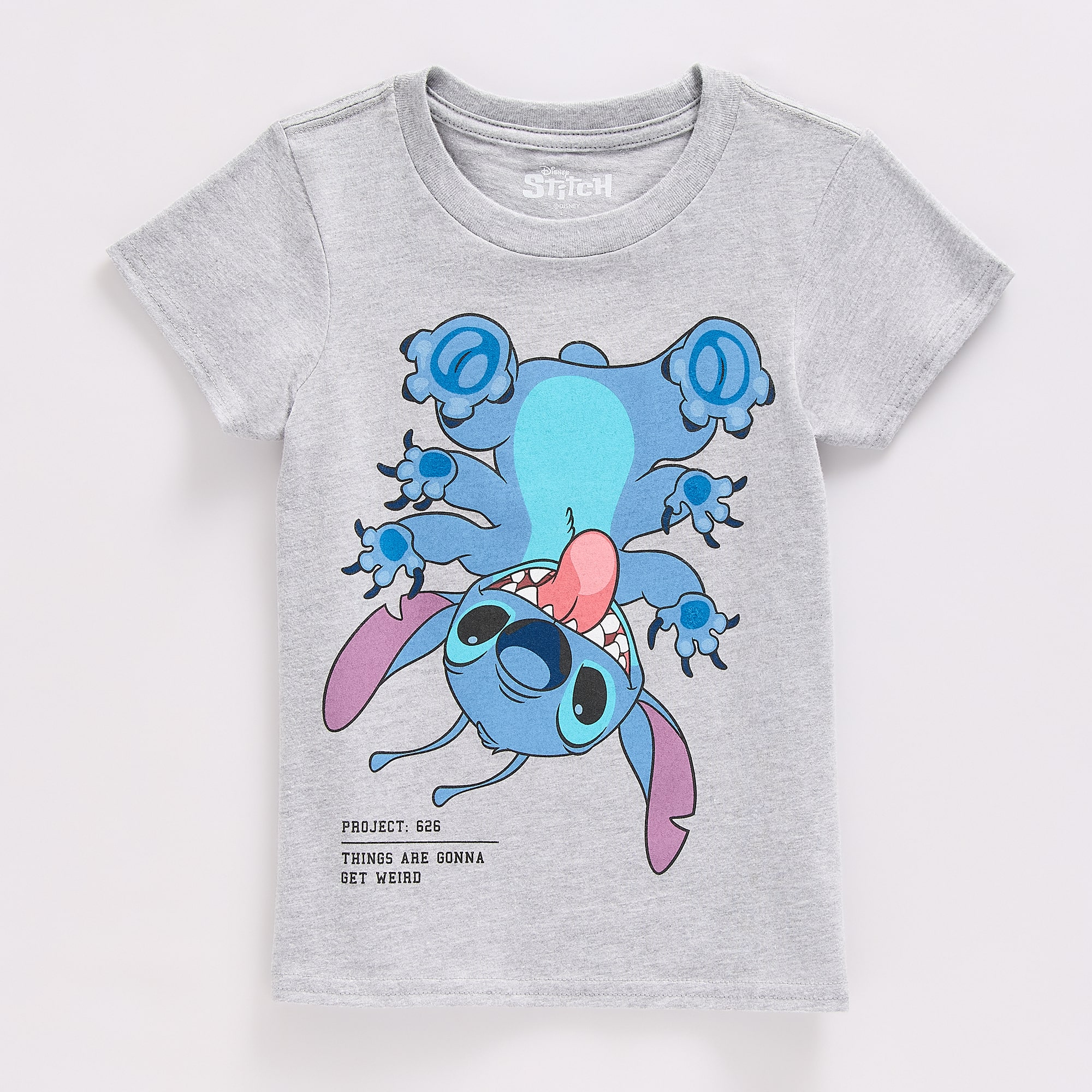 Disney Collection Boys Crew Neck Short Sleeve Regular Fit Lilo & Stitch Graphic T-Shirt