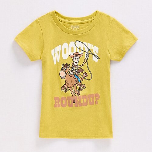 Disney Kids' Collection Boys Crew Neck Short Sleeve Regular Fit Toy Story Graphic T-shirt In Yellow