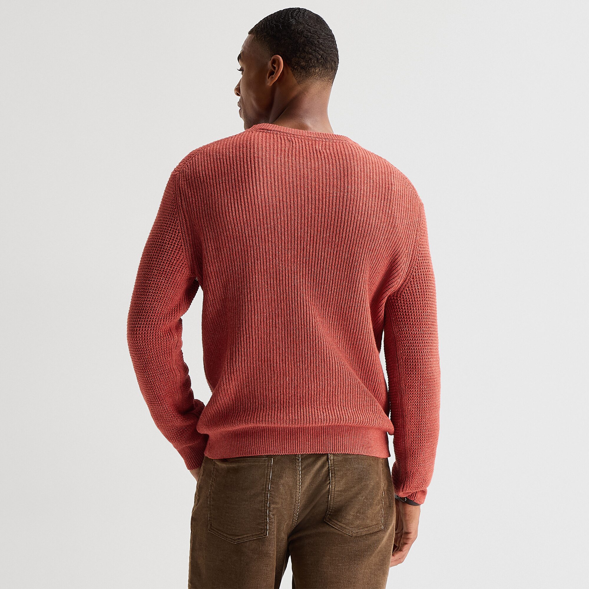 mutual weave Mens Crew Neck Long Sleeve Polo Sweater