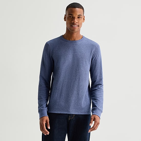 mutual weave Mens Crew Neck Long Sleeve T-Shirt
