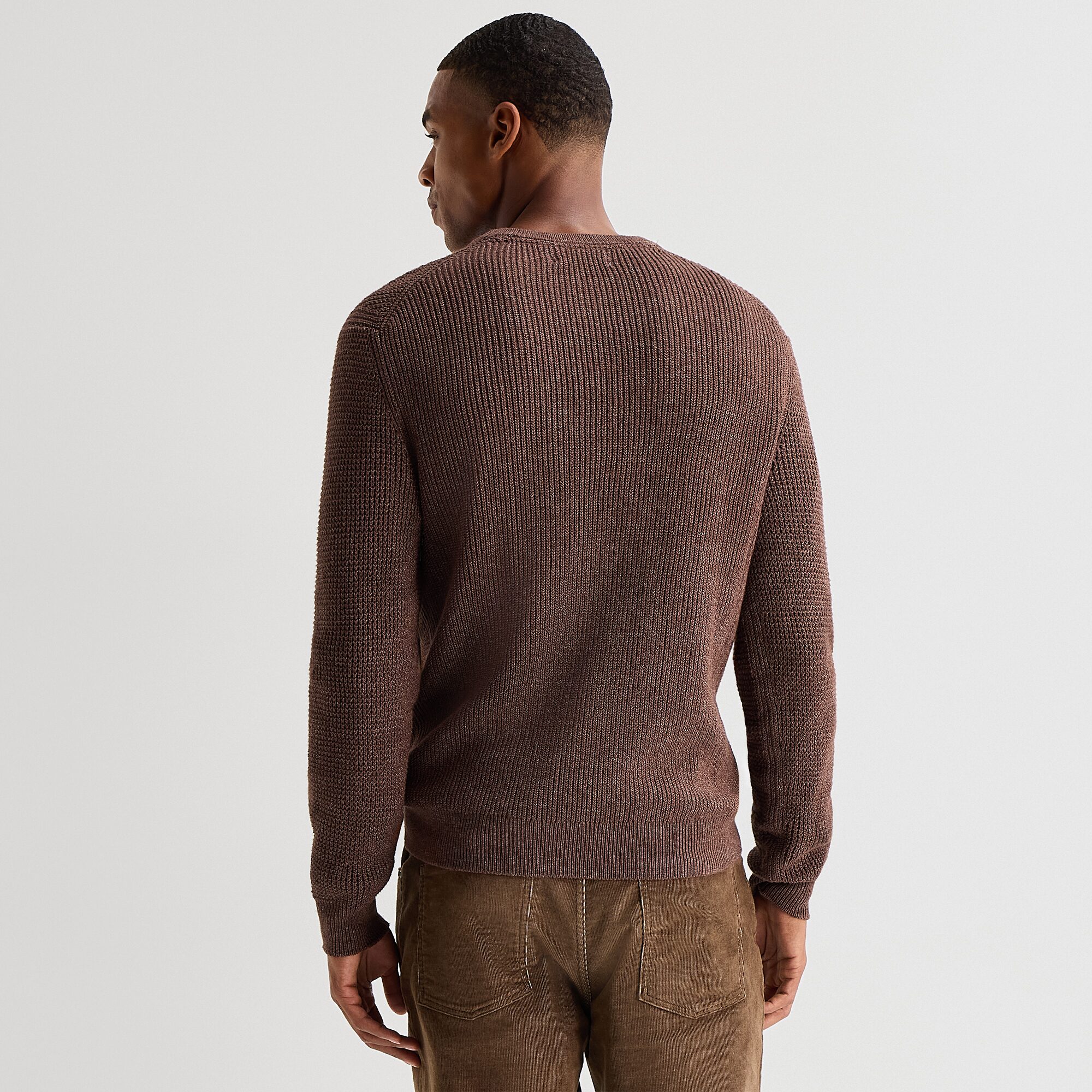mutual weave Mens Crew Neck Long Sleeve Polo Sweater