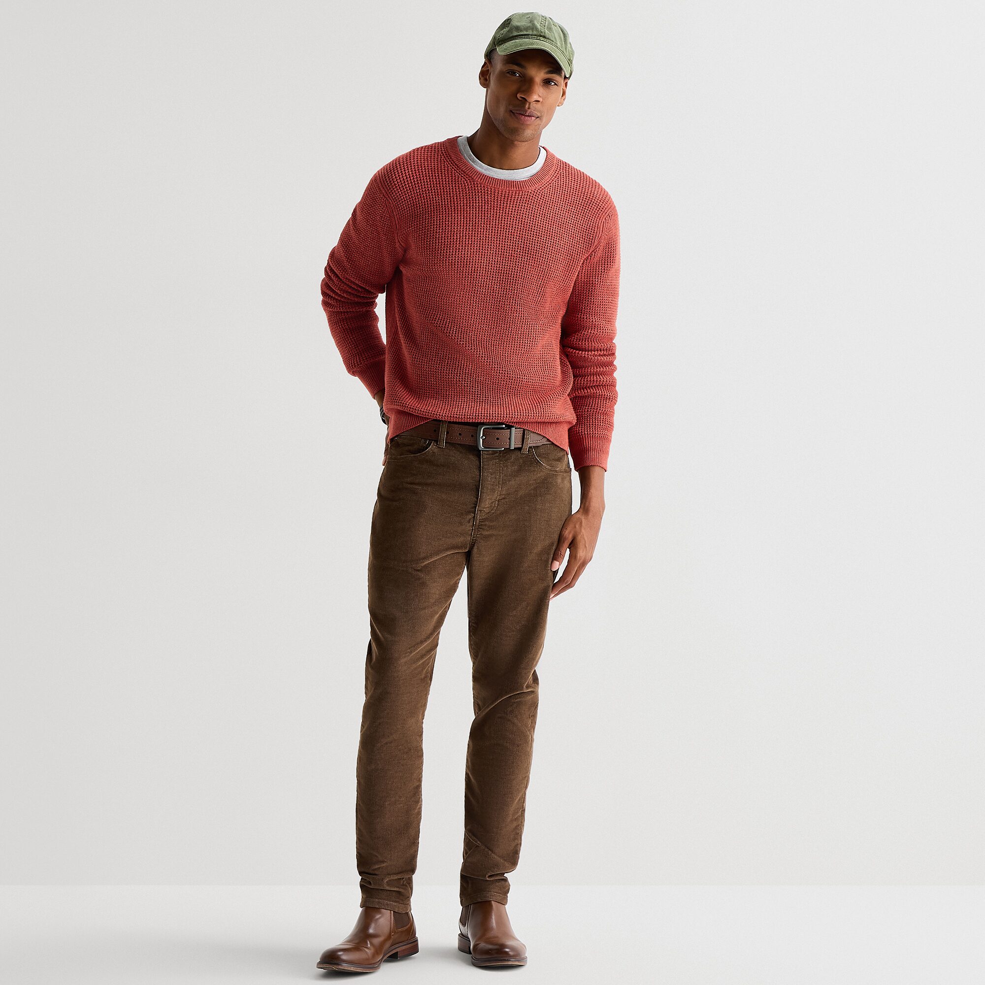 mutual weave Mens Crew Neck Long Sleeve Polo Sweater