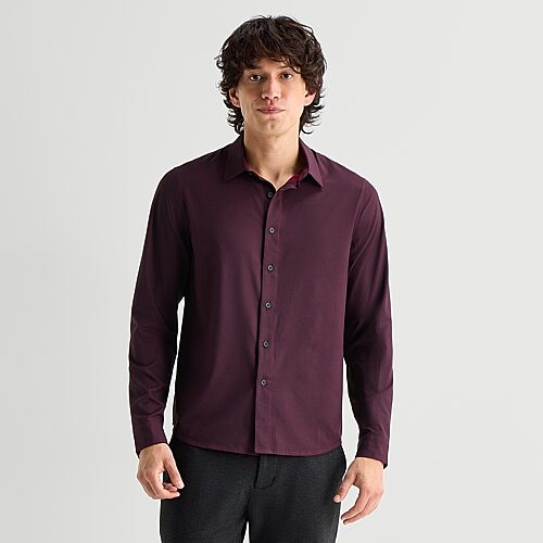 Stylus Mens Long Sleeve Classic Fit Button-down Shirt In Red