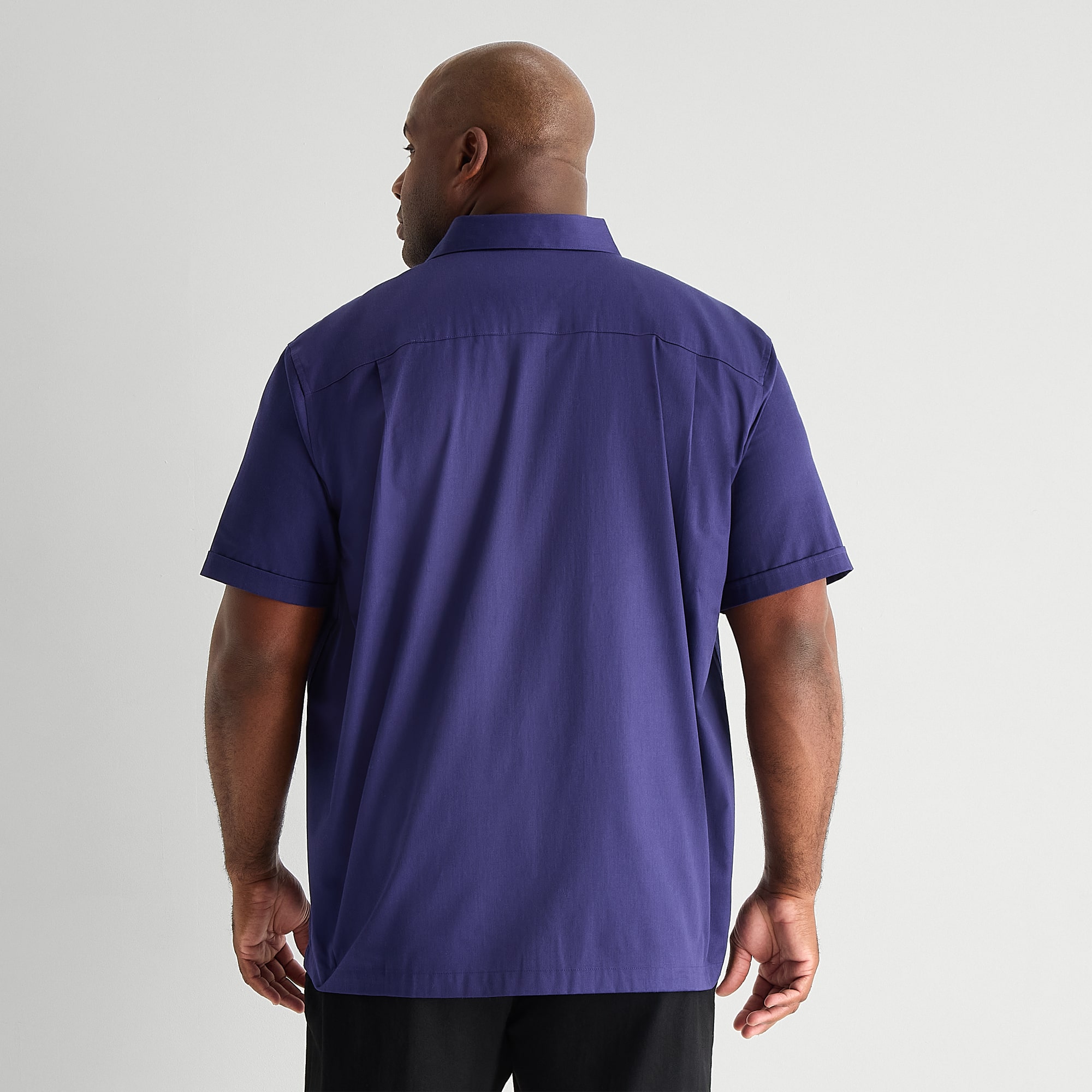 Shaquille O'Neal XLG™ Mens Short Sleeve Regular Fit Big and Tall Button-Down Shirt