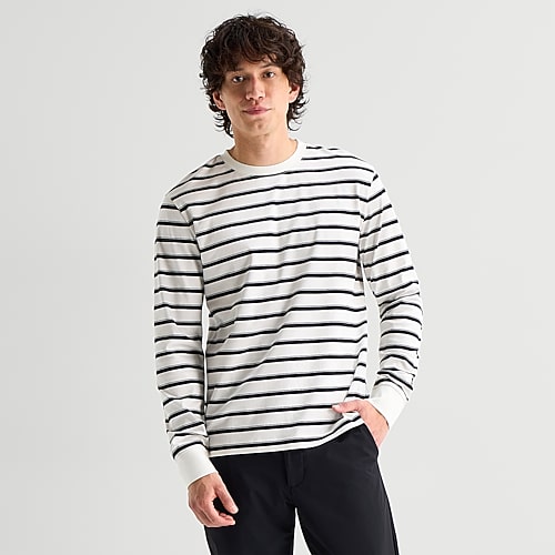 Stylus Mens Crew Neck Long Sleeve T-shirt In White