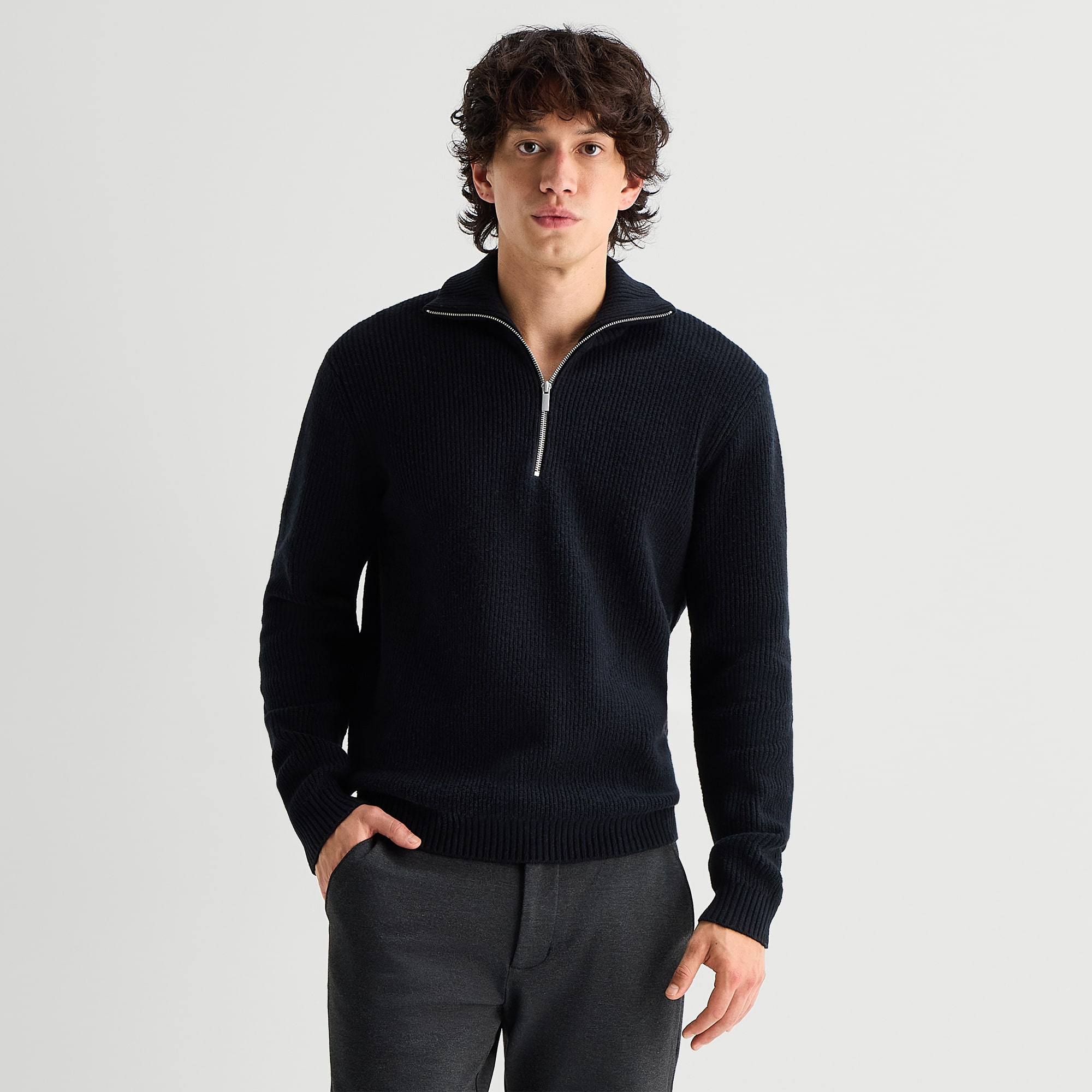 Stylus Mens Mock Neck Long Sleeve Pullover Sweater