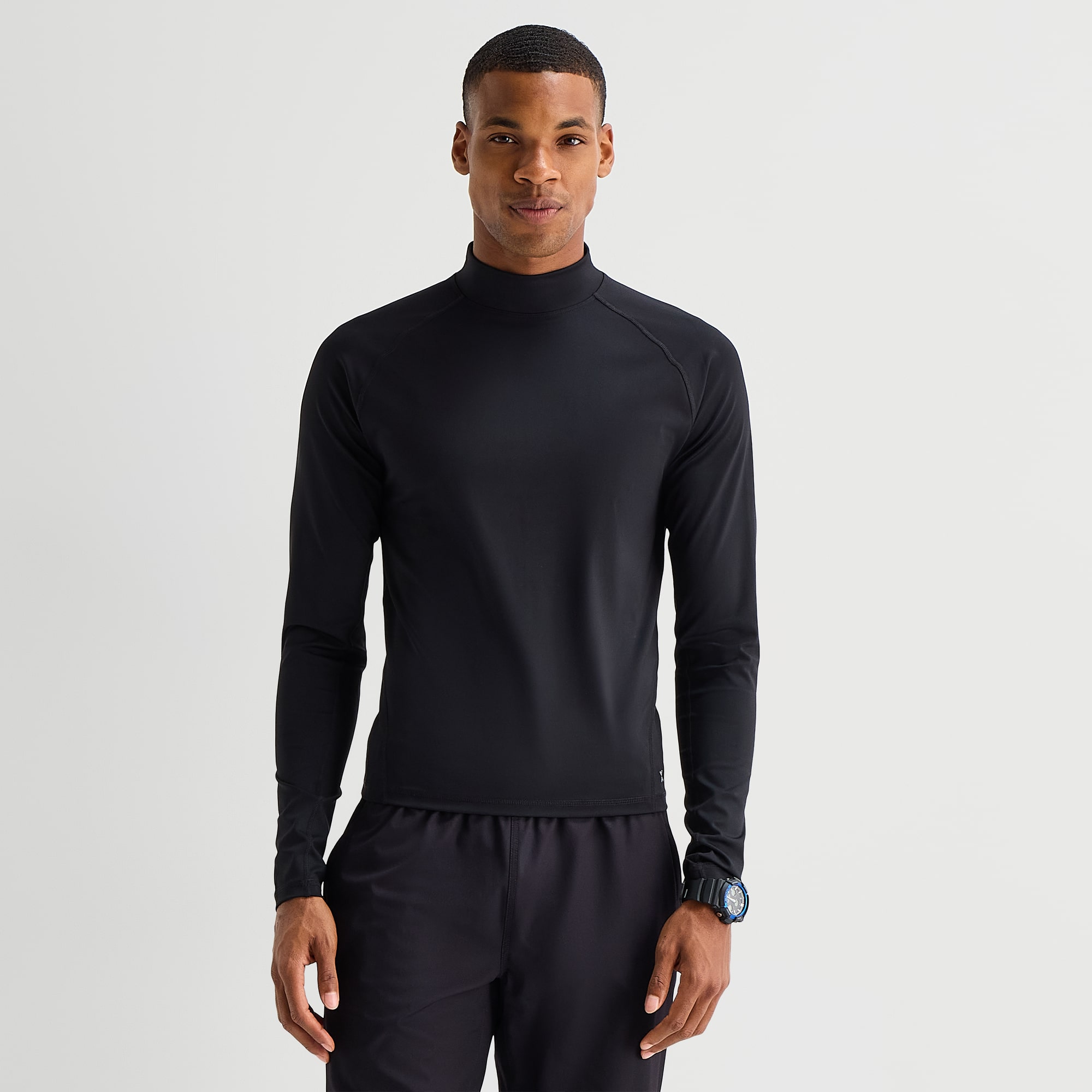 Xersion Mens Mock Neck Long Sleeve Quick Dry Active T-Shirt