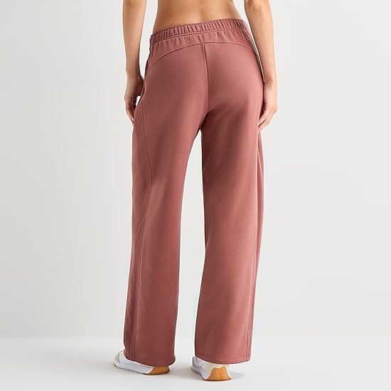 Xersion Womens Drawstring Waist Wide Leg Mid Rise Regular Fit Tall Fleece Sweatpant