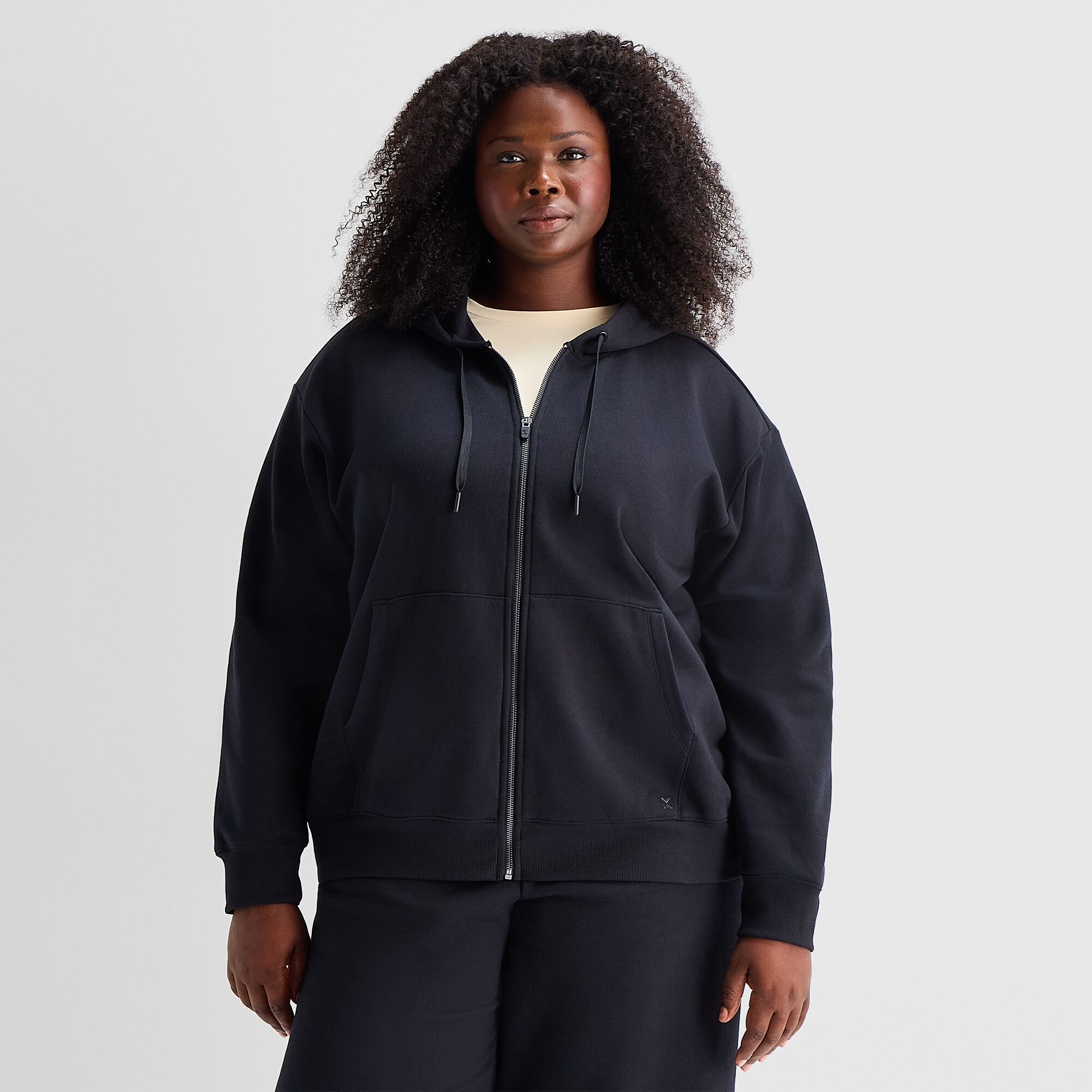 Xersion Womens Long Sleeve Fleece Zipper Active Plus Hoodie