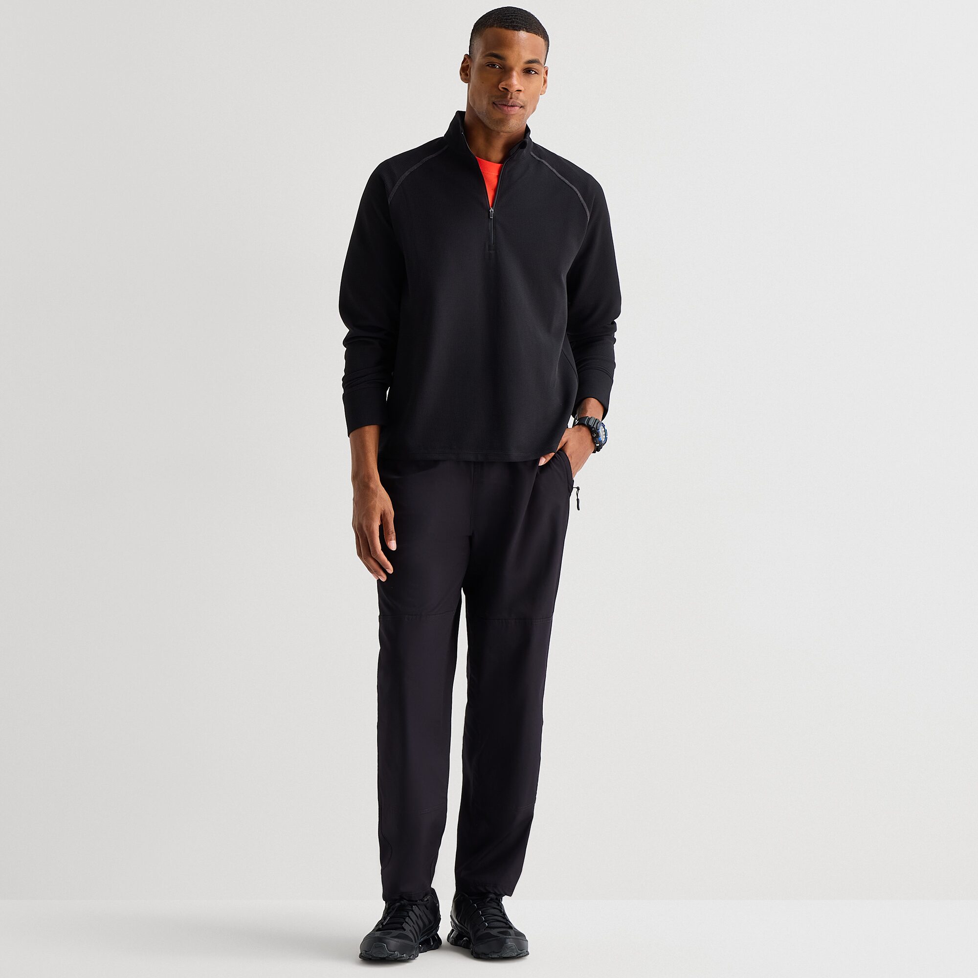 Xersion Mens Mock Neck Long Sleeve Active Quarter-Zip Pullover