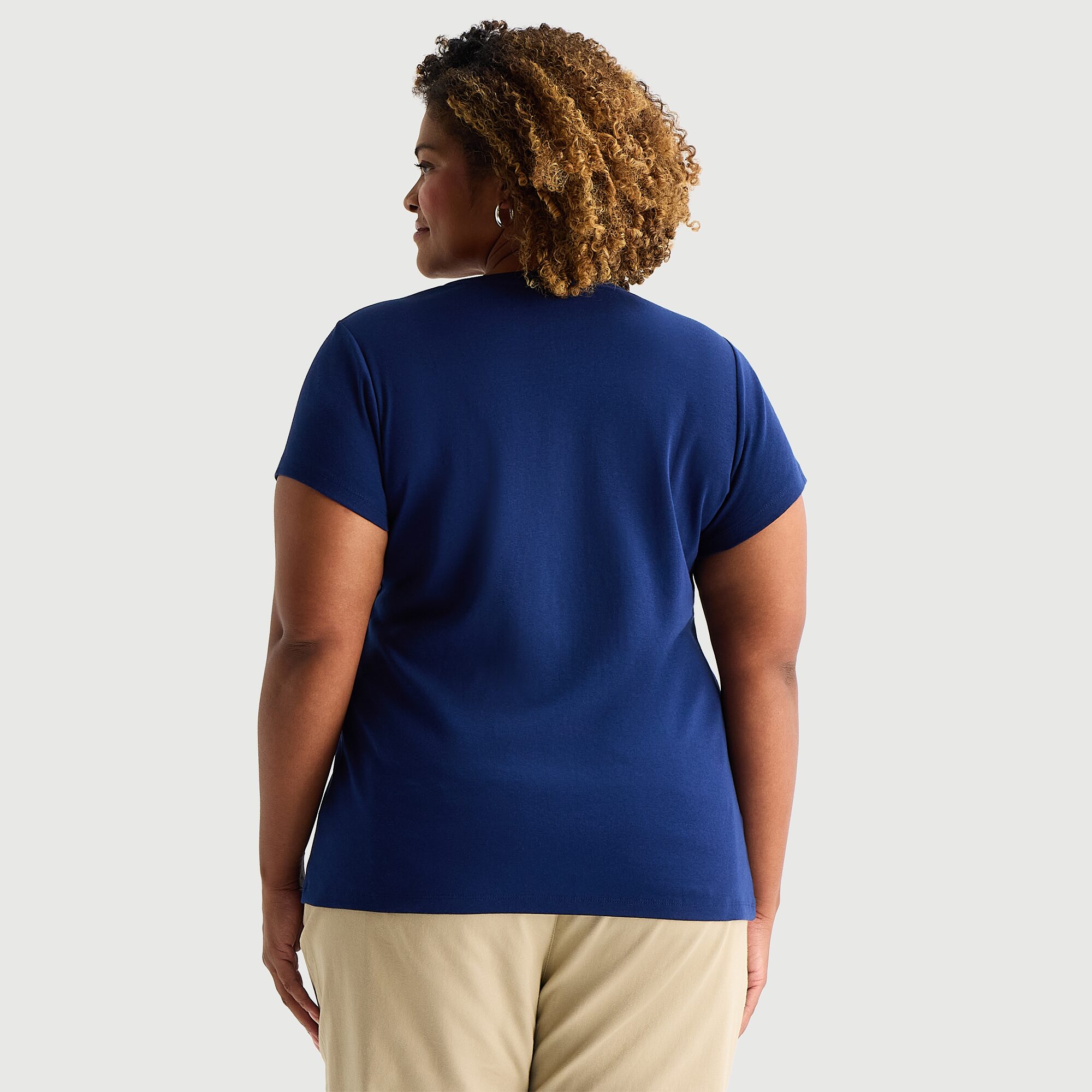 St. John's Bay Womens Plus Crew Neck Short Sleeve T-Shirt