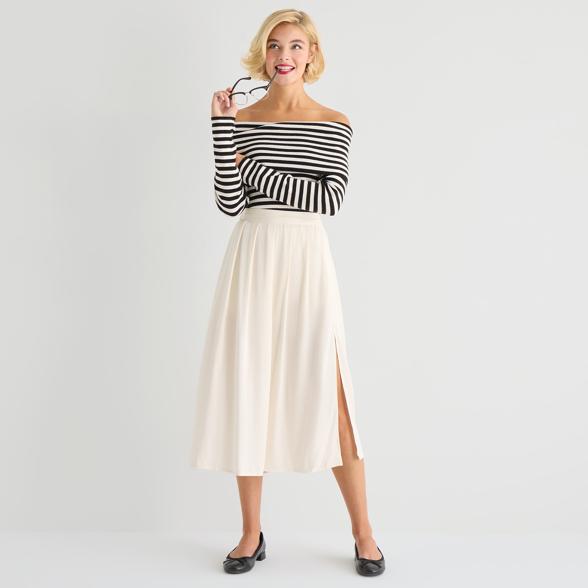 Marilyn Monroe Womens Midi Pleated Skirt
