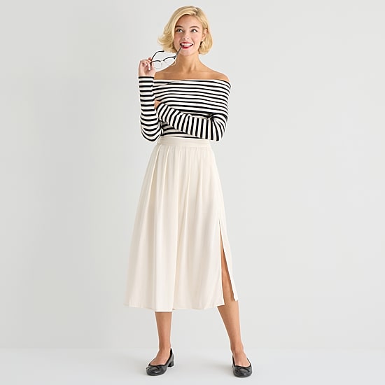 Marilyn Monroe Womens Midi Pleated Skirt