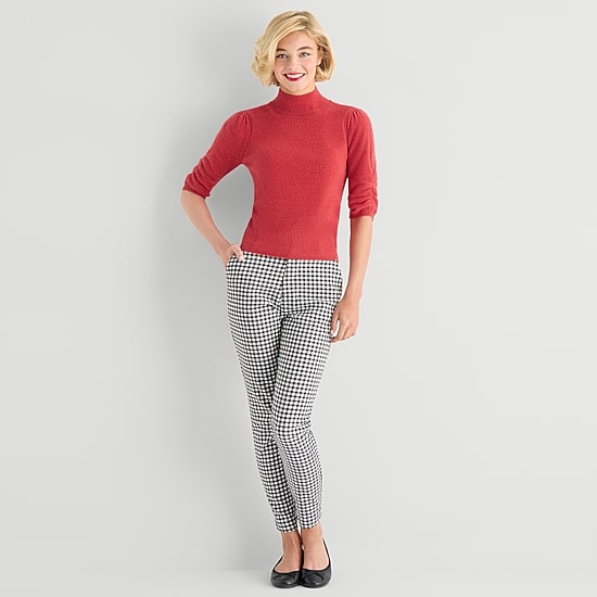 Marilyn Monroe Womens Mock Neck 3/4 Sleeve Pullover Sweater