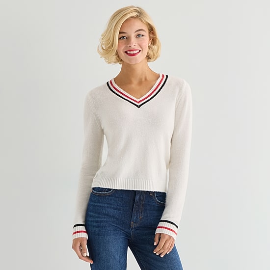 Marilyn Monroe Womens V Neck Long Sleeve Pullover Sweater
