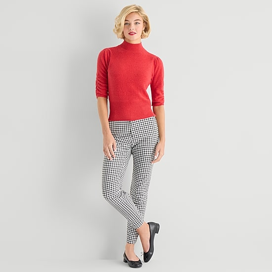Marilyn Monroe Womens Straight High Rise Classic Fit Ankle Pant