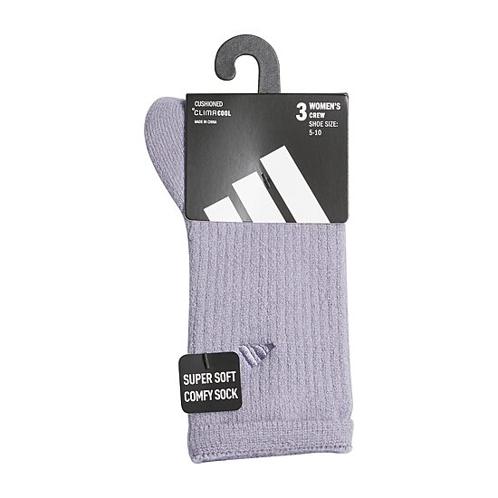 adidas Womens 3 Pair Crew Socks