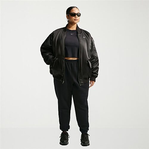 Nike Womens Drawstring Waist Cuffed Mid Rise Original Fit Plus Fleece Active Jogger Pant, 1x, Black