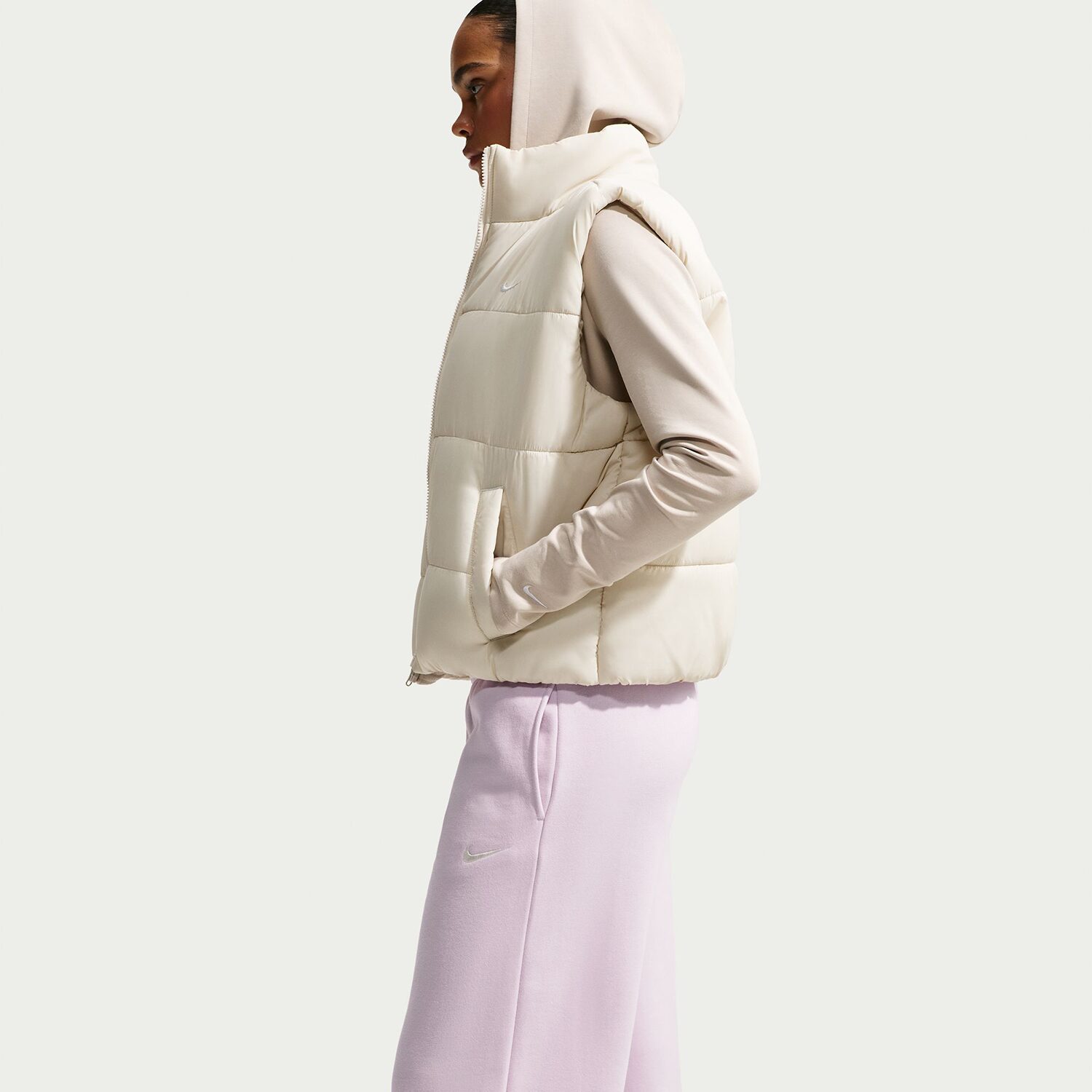 Nike Studio Womens Wide Leg Mid Rise Regular Fit Fleece Sweatpant