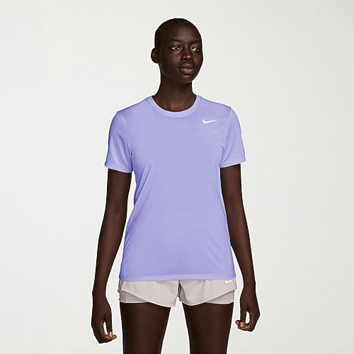 Nike Womens Crew Neck Short Sleeve Active T-Shirt, Small, Purple