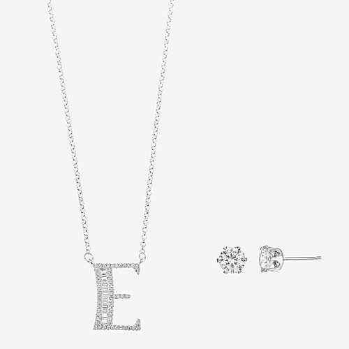 Sparkle Allure Womens Cubic Zirconia Pure Silver Over Brass Round 3-pc. Jewelry Set, One Size, Silver