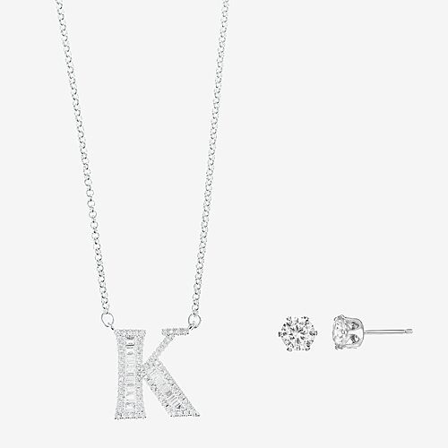 Sparkle Allure Womens Cubic Zirconia Pure Silver Over Brass Round 3-pc. Jewelry Set, One Size, Silver