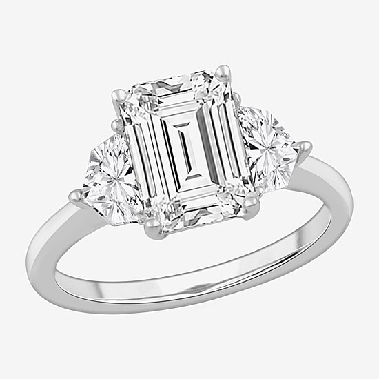 Love Lives Forever (F / Si2) Womens 3 7/8 Ct. T.W. Lab Grown White Diamond 14K Gold 3-Stone Engagement Ring